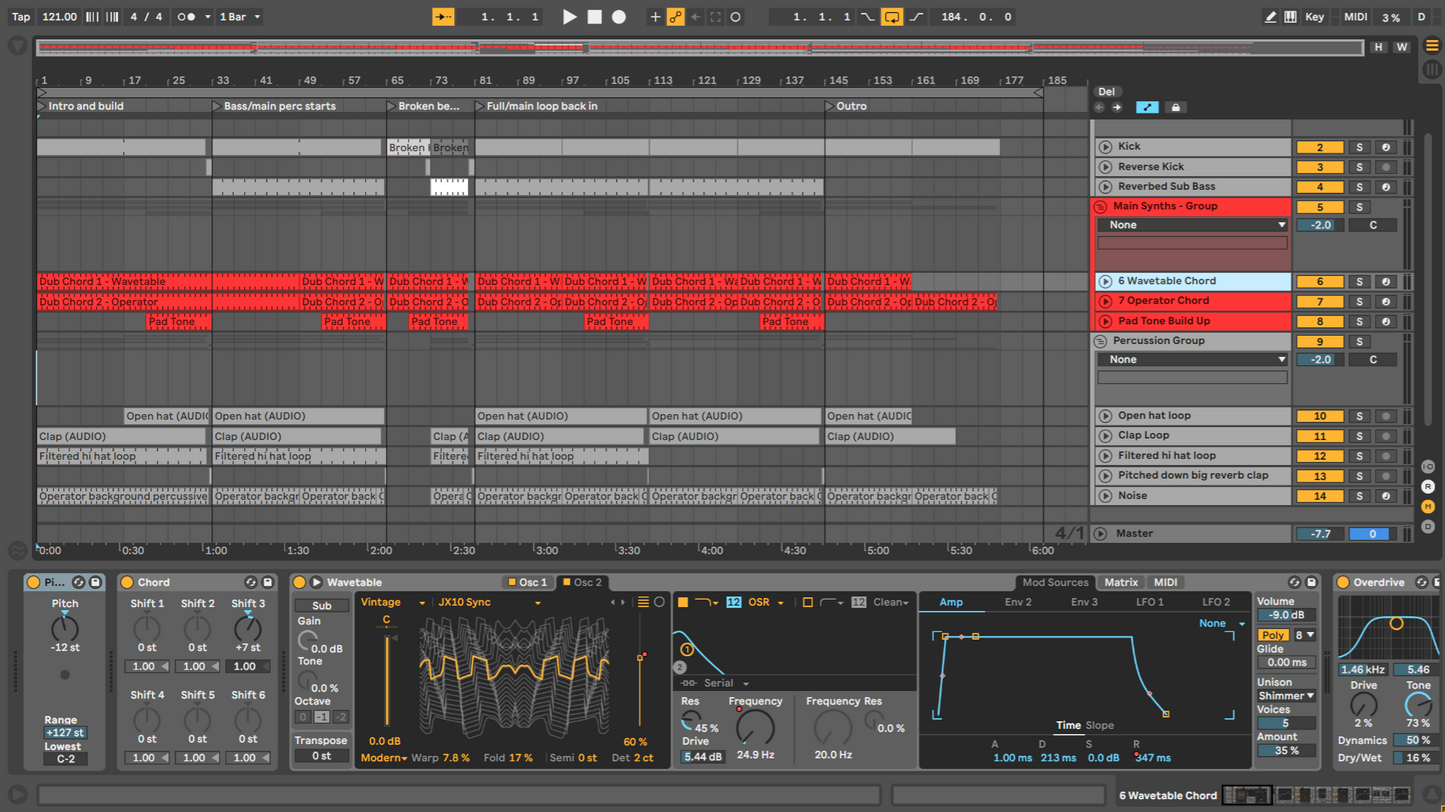 Dub Techno Template 1 - For Ableton Live 10 and above